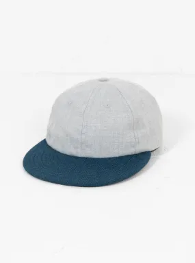 2-Tone 6 Panel Soft Visor Cap Grey & Royal Blue