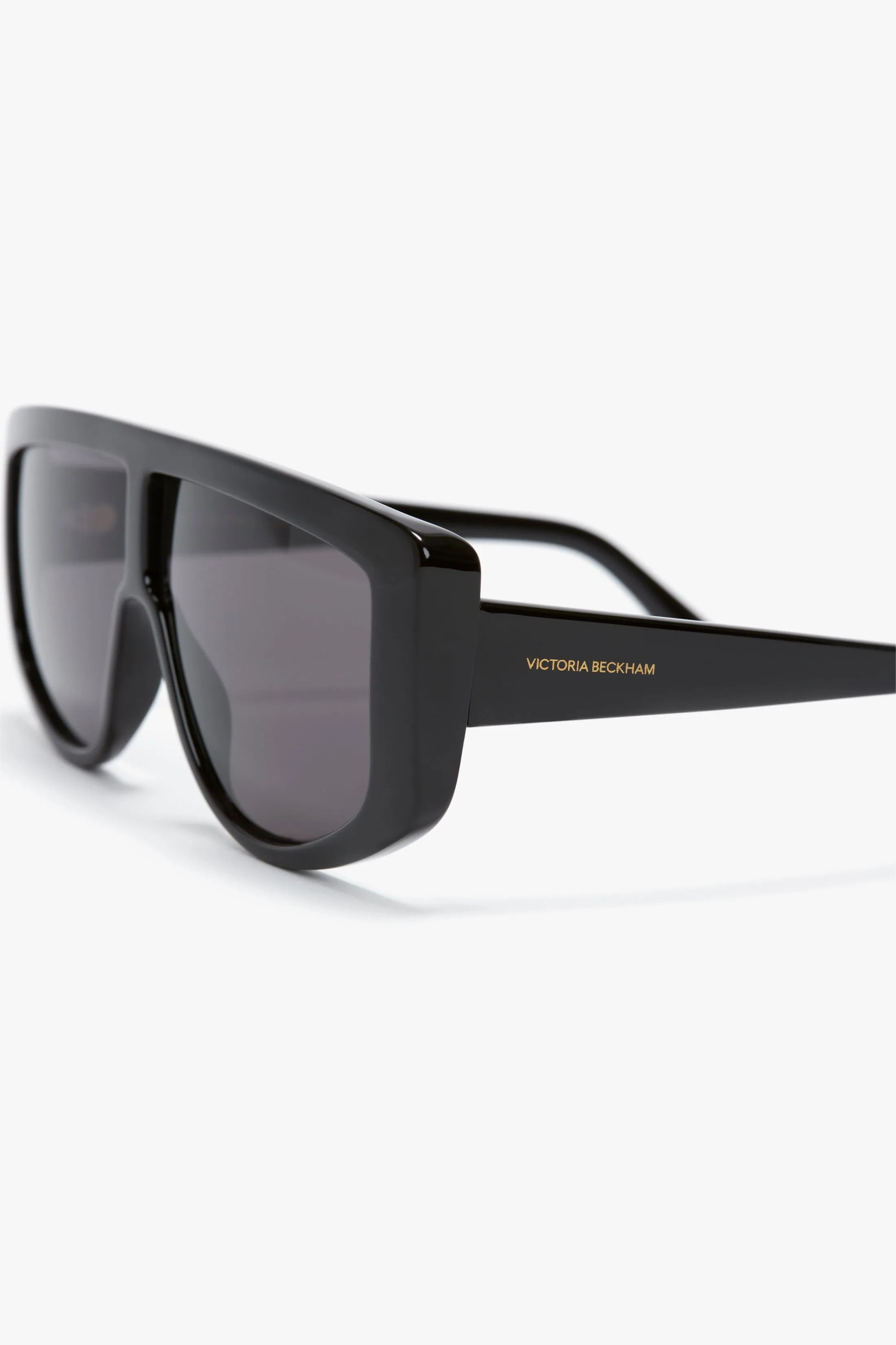 Acetate Visor Sunglasses In Black