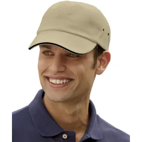 Adams Men's Khaki/Black 6-Panel Low-Profile Ultra Heavyweight Brushed Twill Sandwich Cap