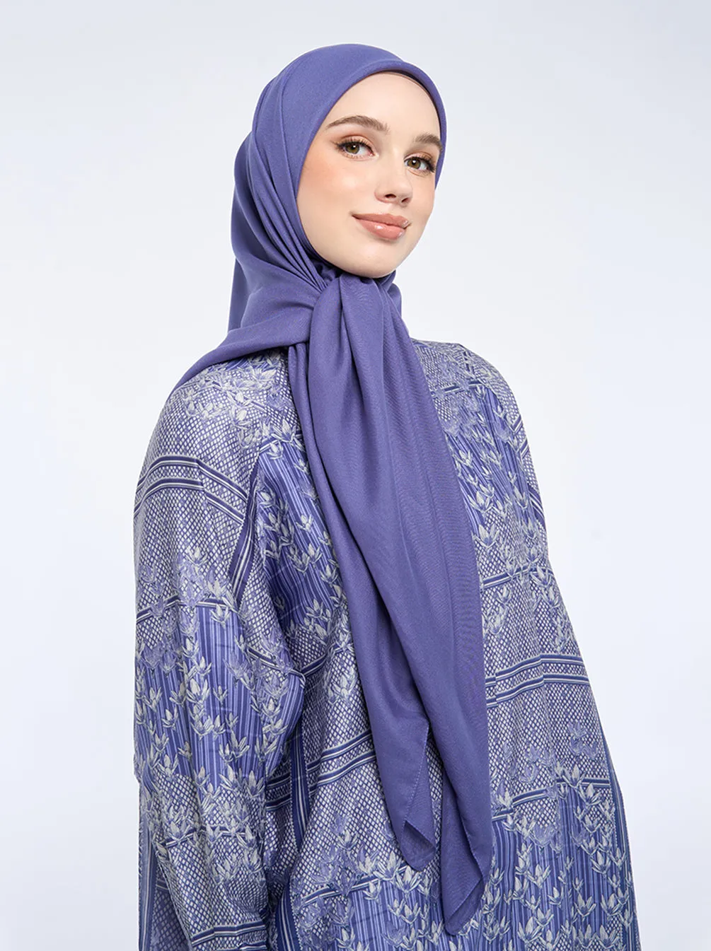 AIRY VOILE SCARF PLAIN BLUE INDIGO