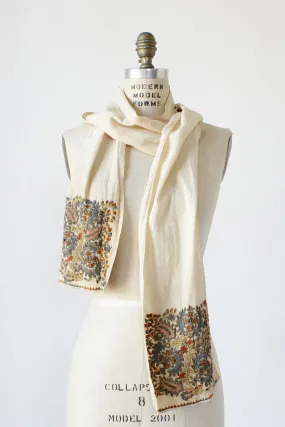 Antique Embroidered Scarf