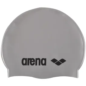 Arena Classic Silicone Swimming Cap | Silver - Black