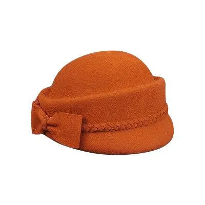 Australian Wool Pillbox Beret with Bow