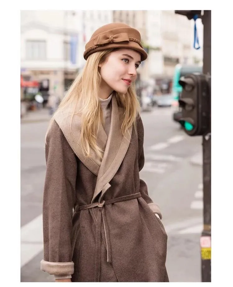 Australian Wool Pillbox Beret with Bow