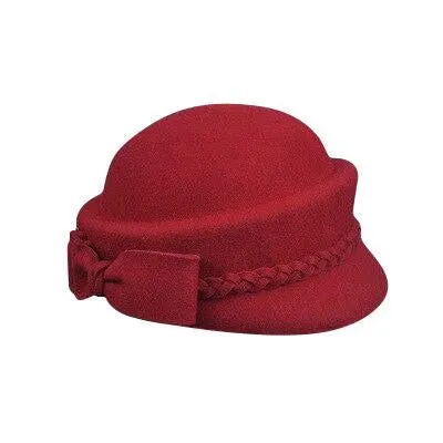 Australian Wool Pillbox Beret with Bow