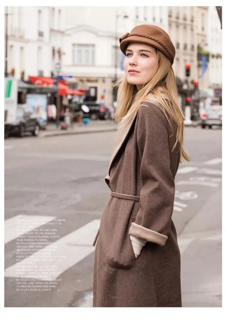 Australian Wool Pillbox Beret with Bow