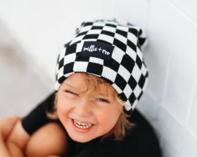 BAMBOO CUFF BEANIE- B W Check