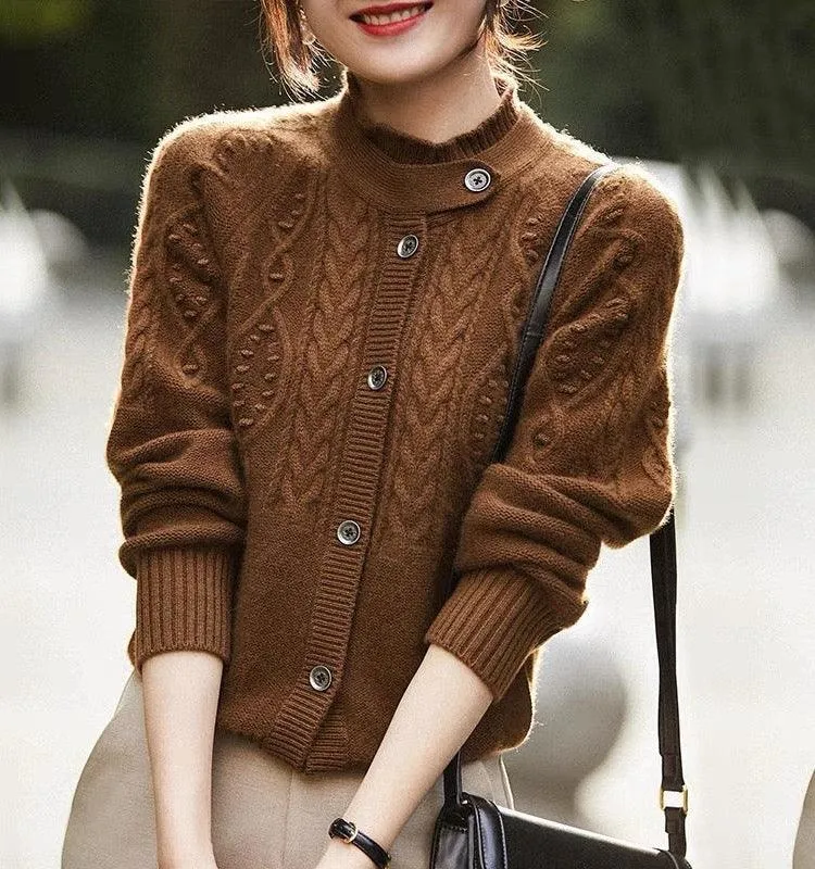 Beret Woolen Statement Cardigan