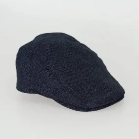 Cavani Martez Navy Herringbone Flat Cap