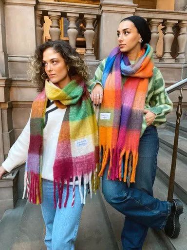 Checked Rainbow Scarf