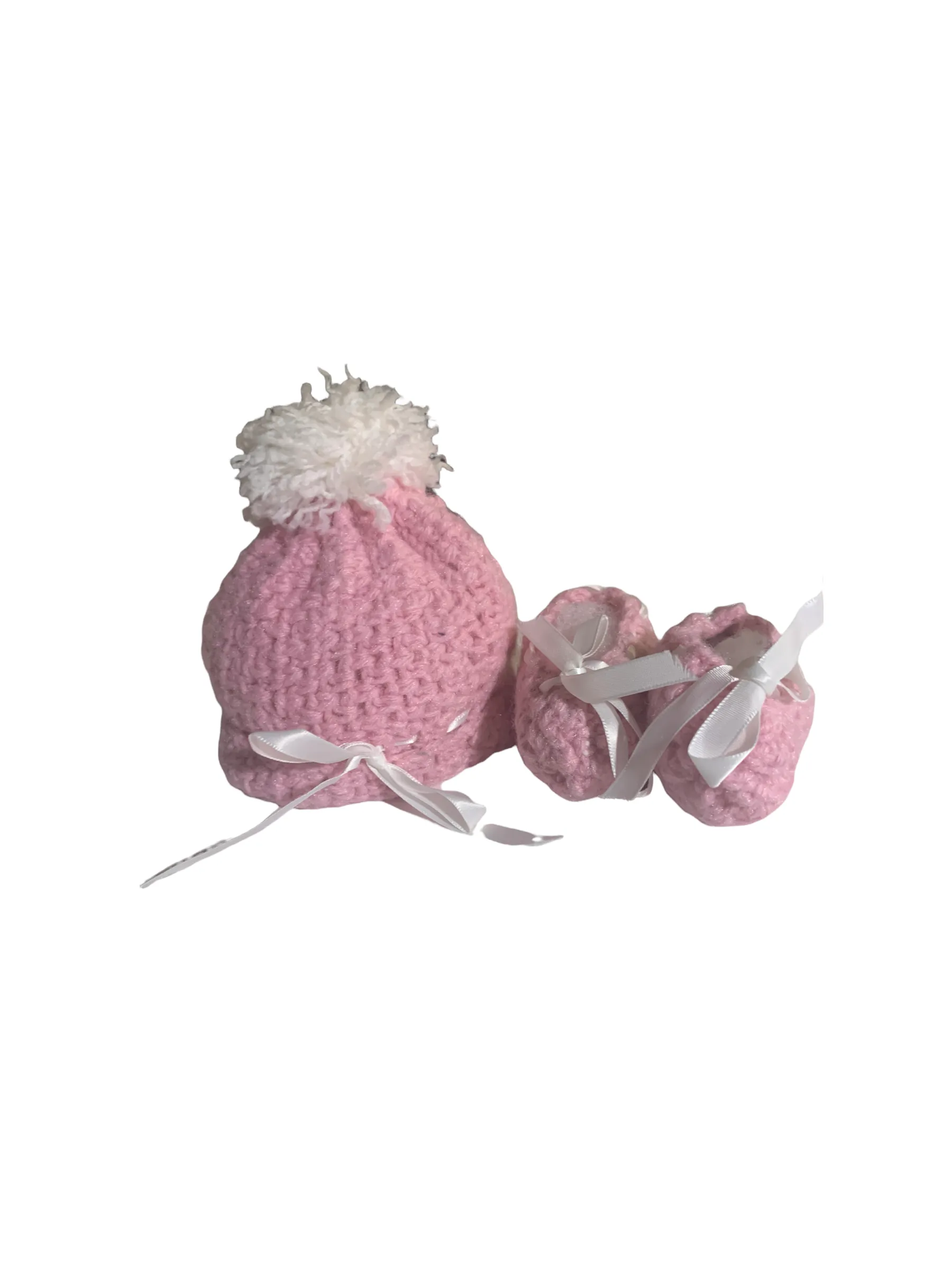 Crochet Pom-Pom beanie and booties