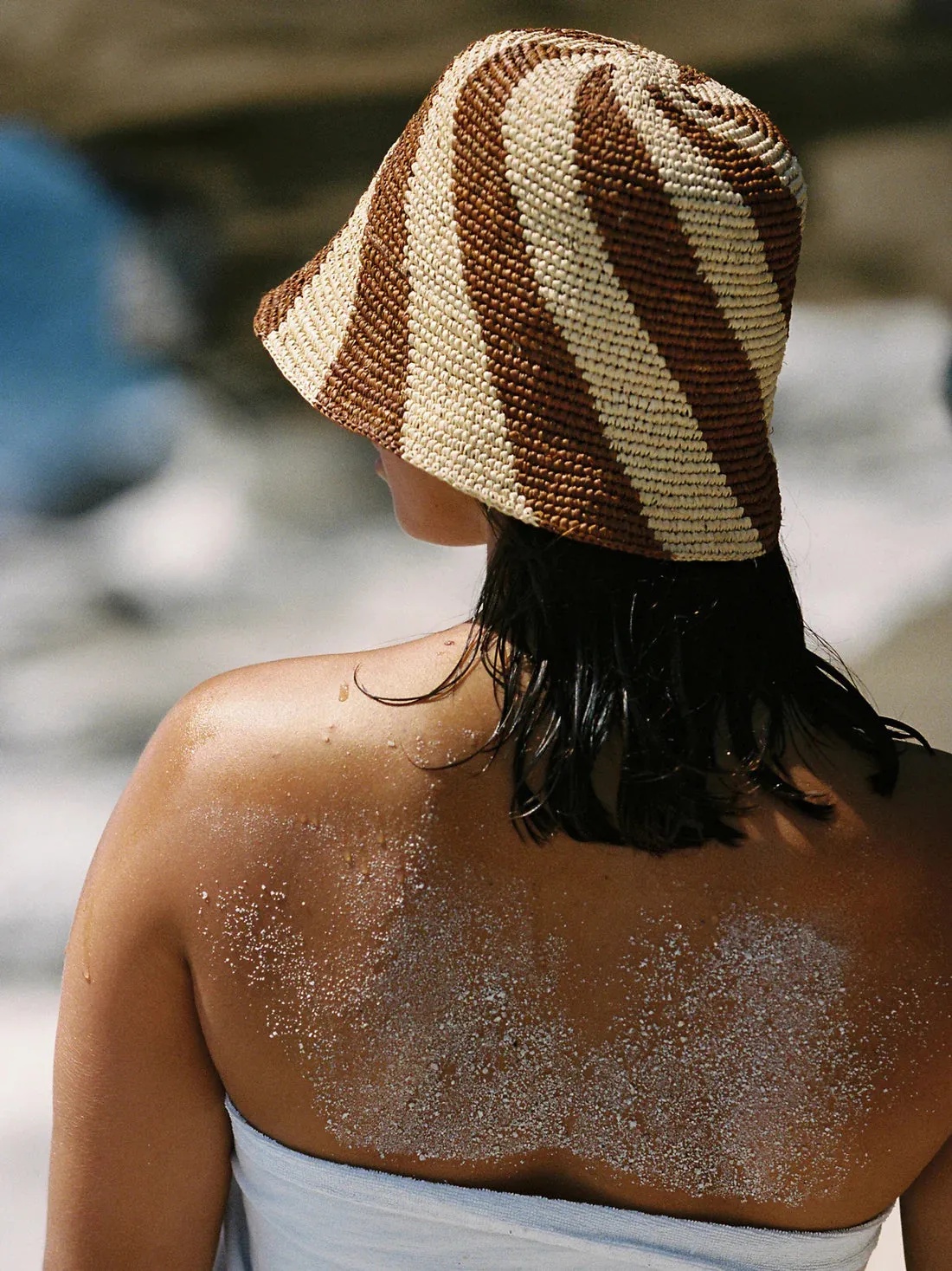 Cyla Bucket Hat, Cream/Chocolate