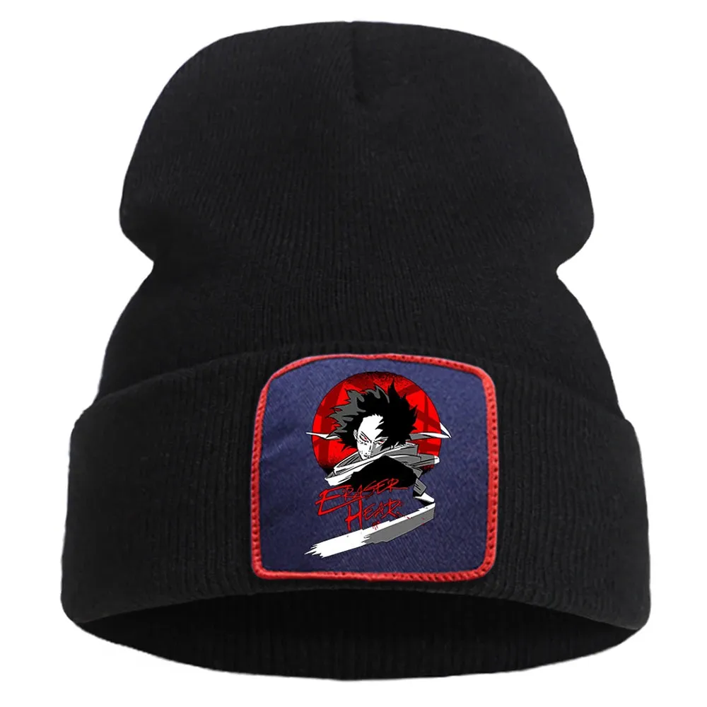 Eraser Head My Hero Academia Beanie Caps Unisex Flexible Anime Japan Hat Wool Cotton Thick Knitted Hats Wrm Harajuku Hedging Cap