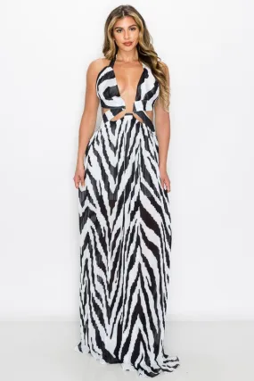 Fascination Zebra Maxi Dress