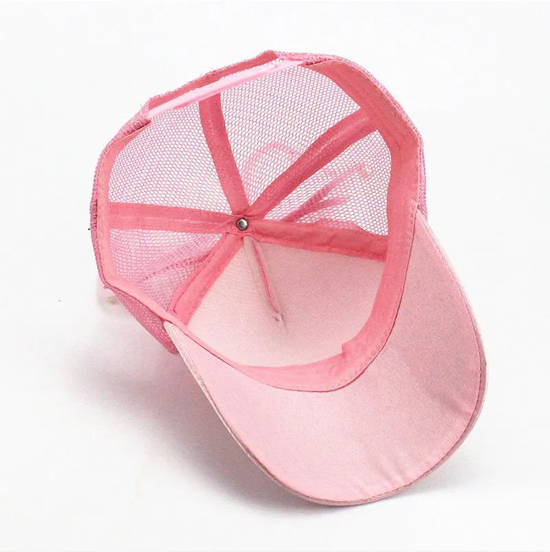 Girl Big Bow With Pearls Baseball Cap