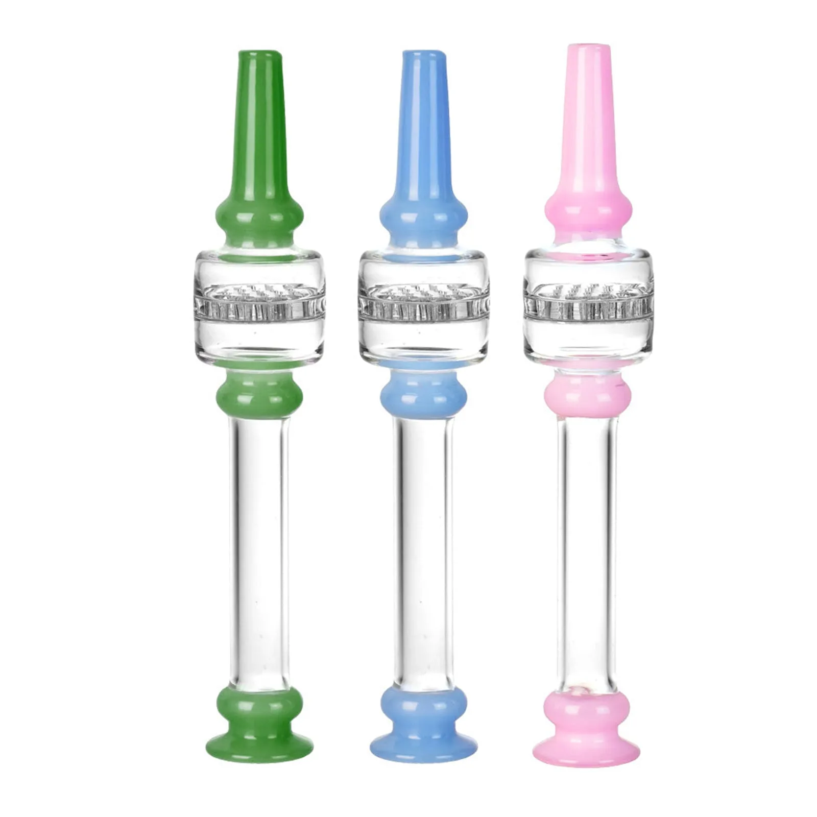 Honeycomb Mini Glass Nectar Collector with Color Accents