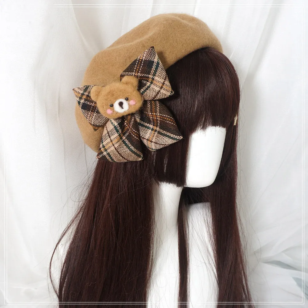 Japanese bear bow  Beret by0088