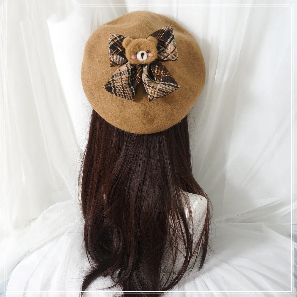 Japanese bear bow  Beret by0088