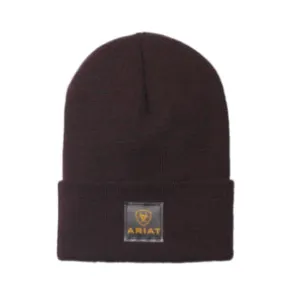 Men's Ariat Rebar Watch Cap Burgundy Heather Beanie