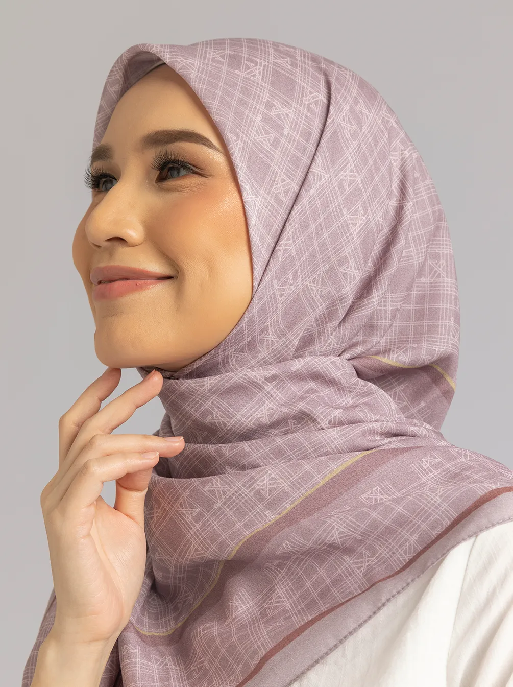 MONOGRAM SCARF MAUVE