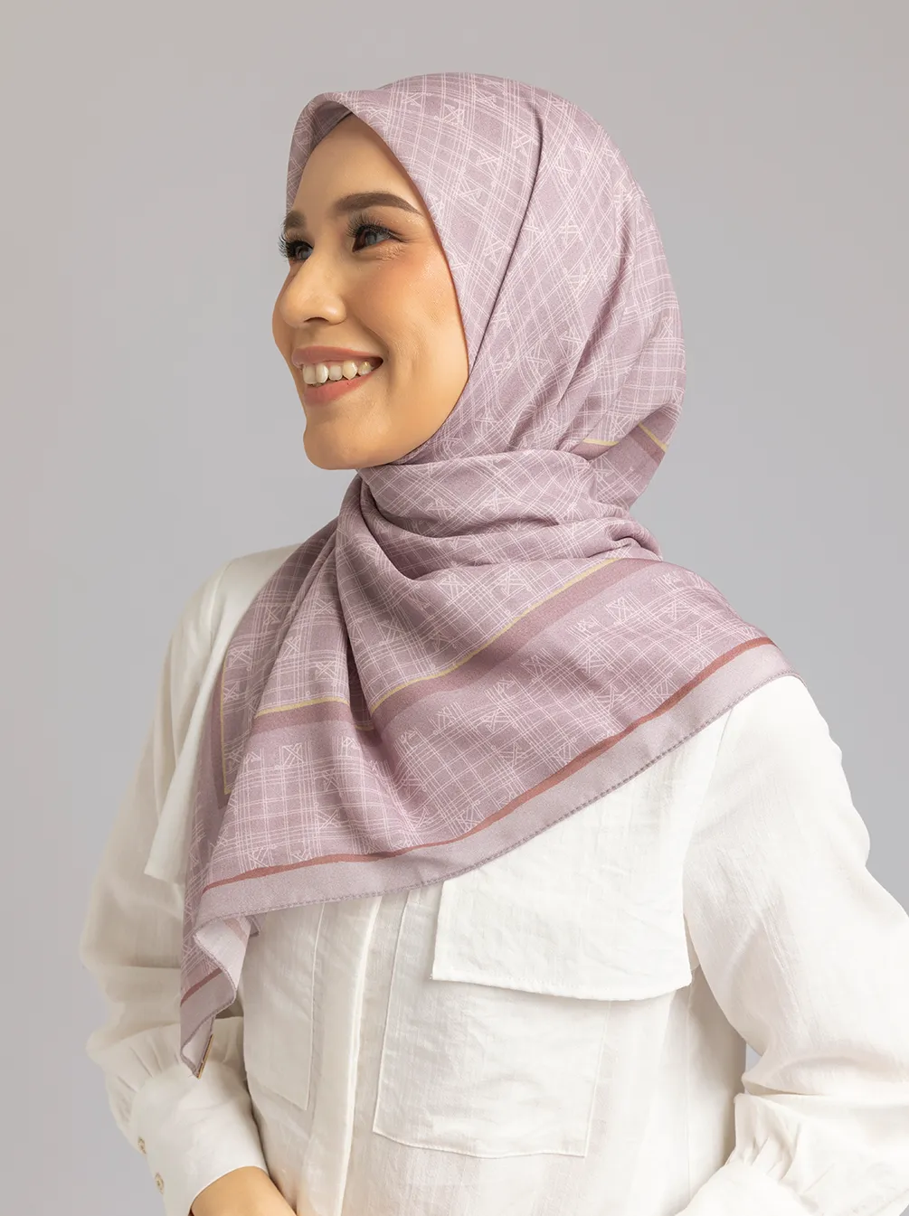 MONOGRAM SCARF MAUVE