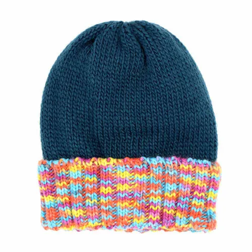 Multi Color Band Fleece Beanie Hats