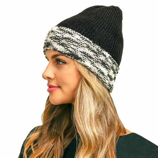 Multi Color Band Fleece Beanie Hats