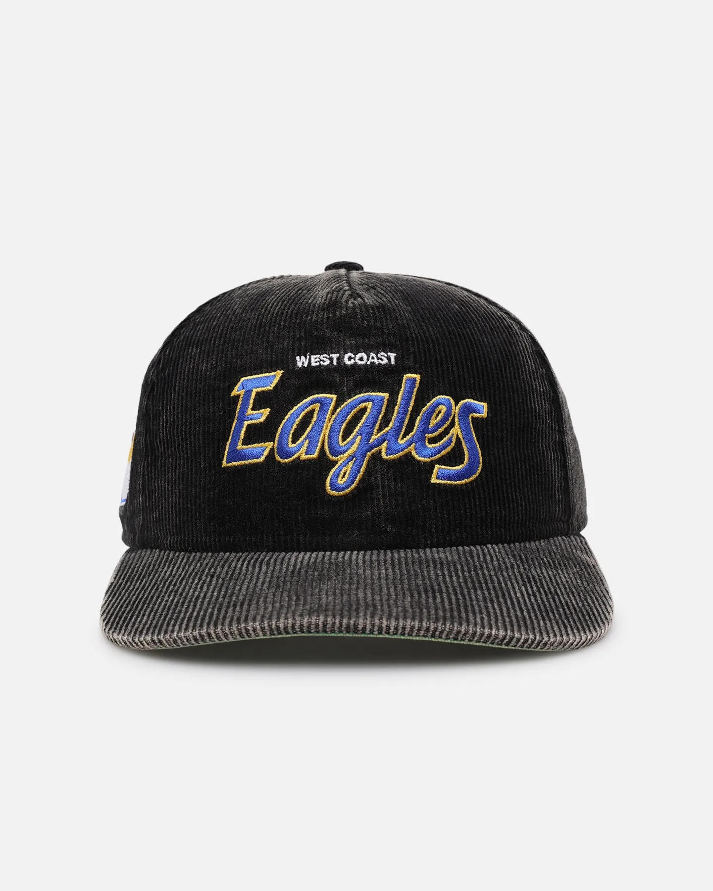 New Era West Coast Eagles 'Washed Corduroy' Pre-Curved Golfer Snapback Black/Kelly Green