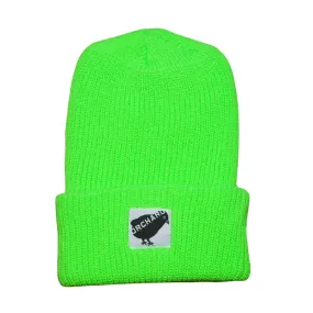 Orchard Black Bird Watch Beanie Neon Lime