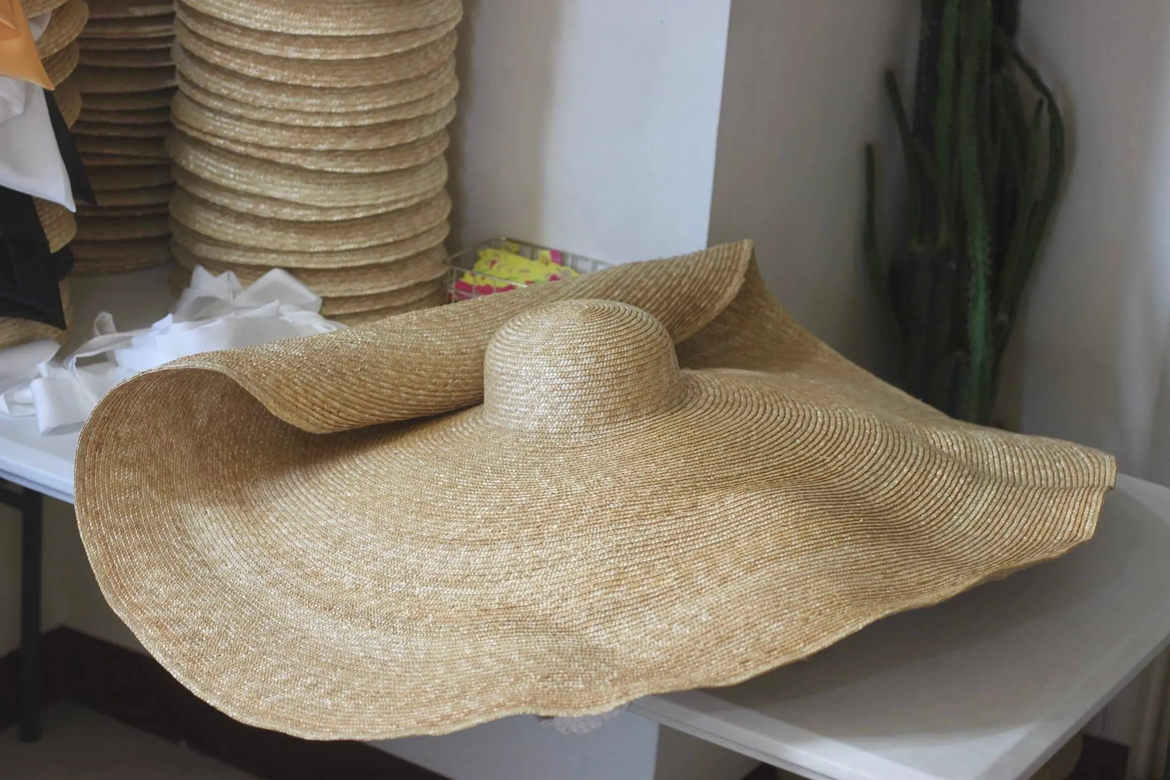 Oversized Wheat  Straw Hat