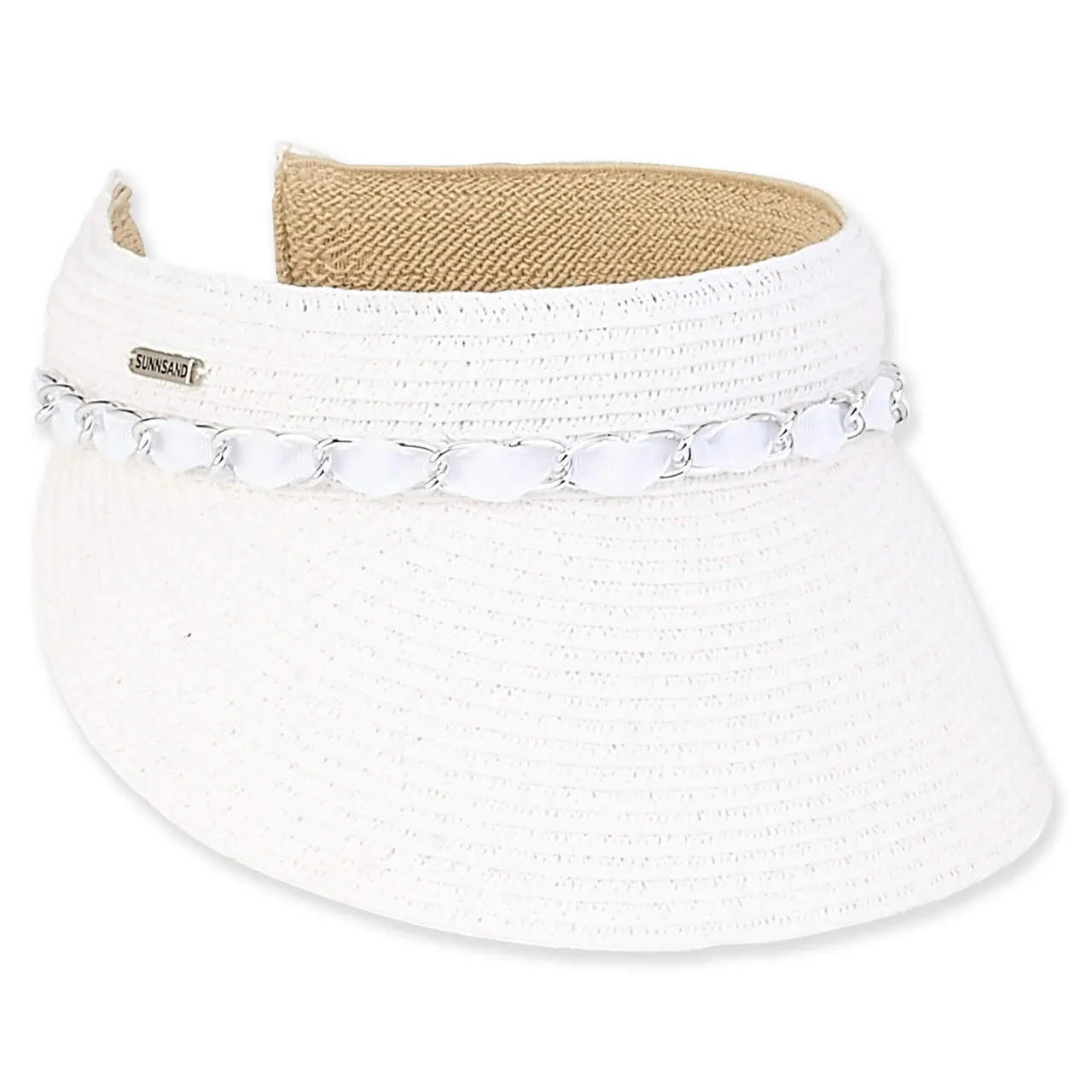 Paper Braid Visor in White