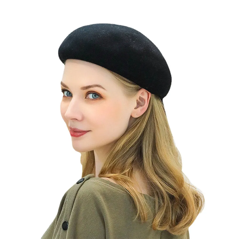 Pure Wool British Style Chain Beret Caps