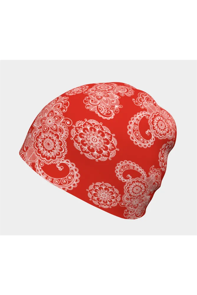 Red Paisley Beanie