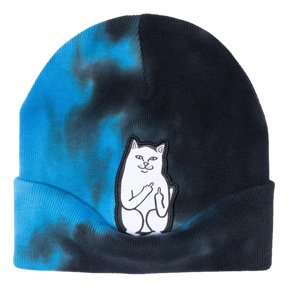 RIPNDIP LORD NERMAL TIE DYE BEANIE-BLK BLU HALF DY