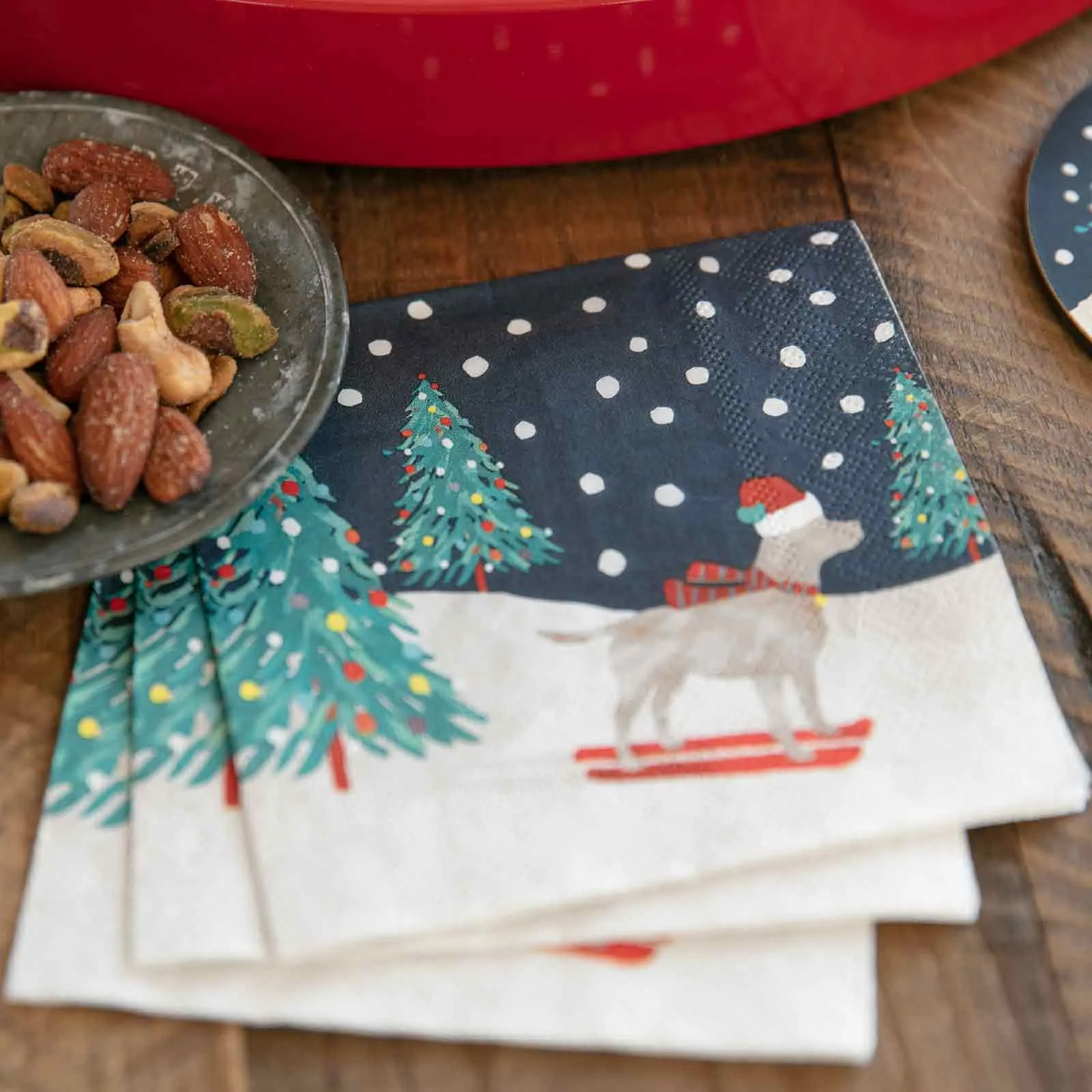 Ski Dog Paper Cocktail Napkins (Pack of 20)