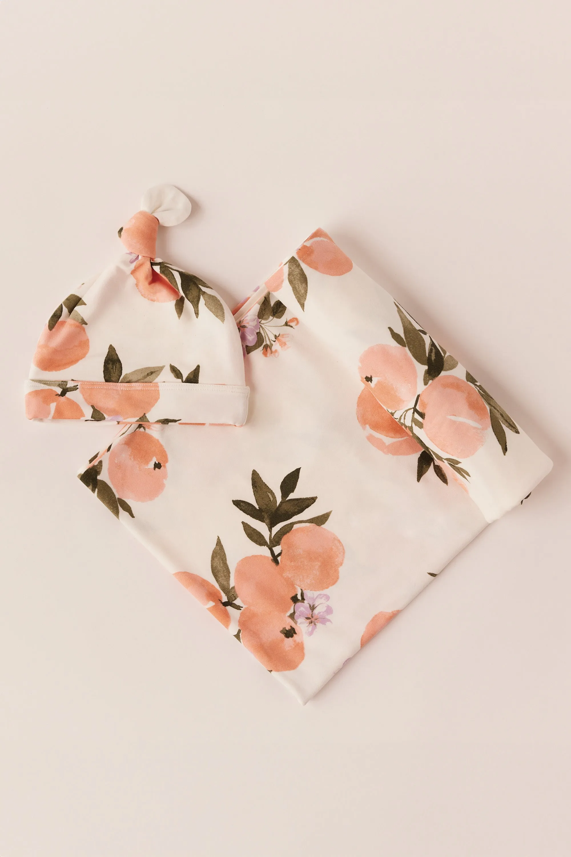 Swaddle & Beanie | Peaches & Cream