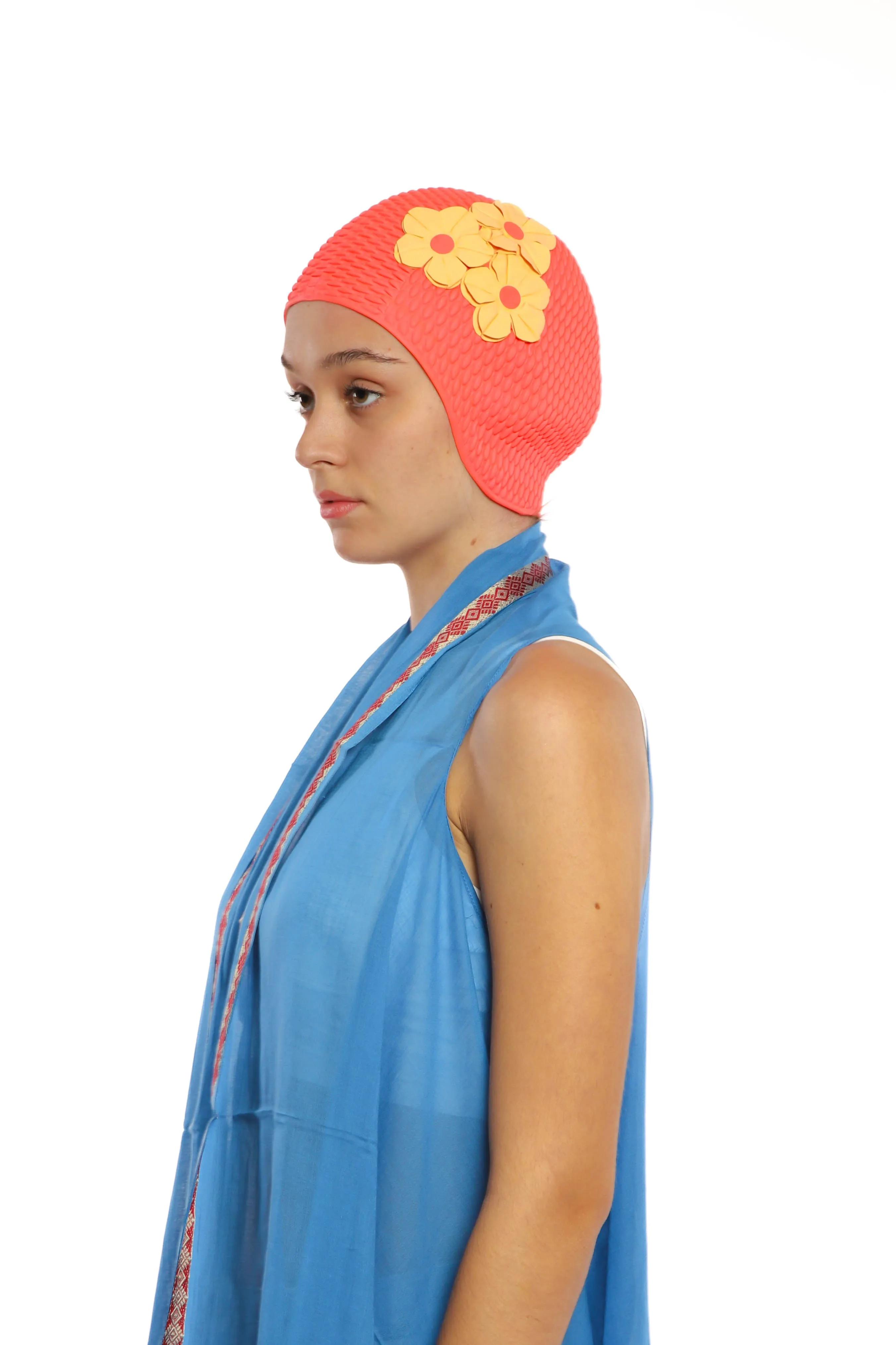 Vintage 3 Flowers Swim Cap