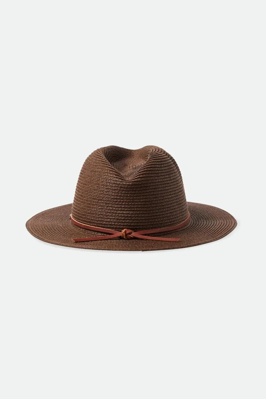 Wesley Straw Packable Fedora - Dark Earth