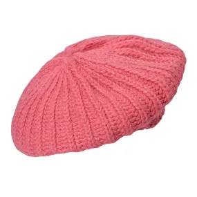 Women Rabbit Hair Blend Knitted Hat Solid Color Thicken Warmth Beret Cap