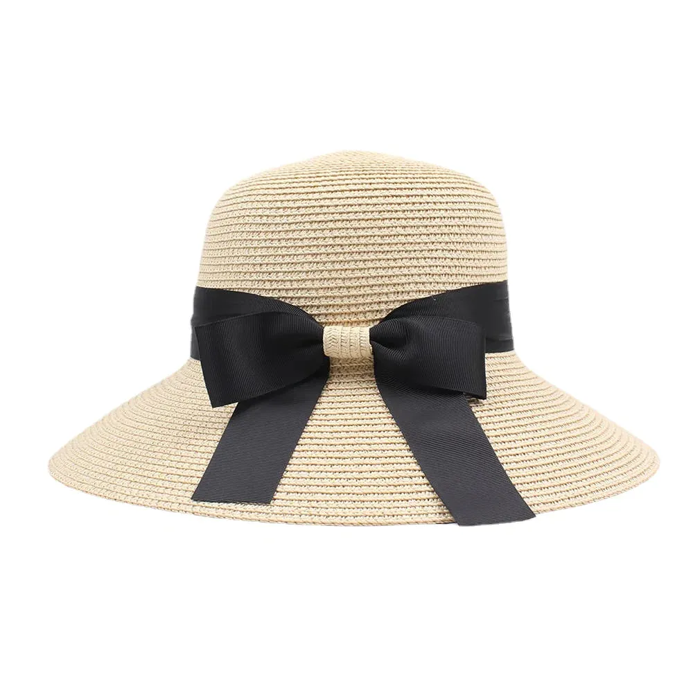 Women Summer Foldable Travel Beach Fisherman Hat Outdoor Sunscreen Straw Hat